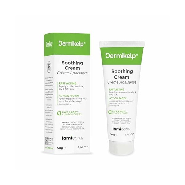 Dermikelp® Crème Apaisante – Soin rapide pour peau sensible et irritée – Atténue les rougeurs – Testé dermatologiquement avec
