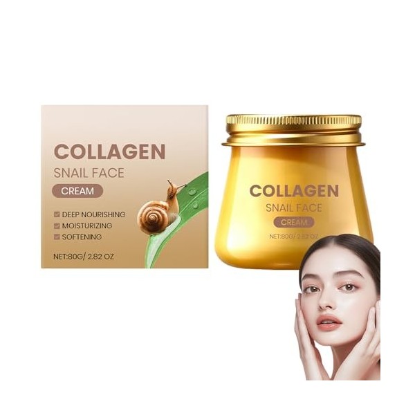 Crème visage au collagène descargot, crème rajeunissante au collagène descargot, crèmes hydratantes anti-rides à lescargot Cr...