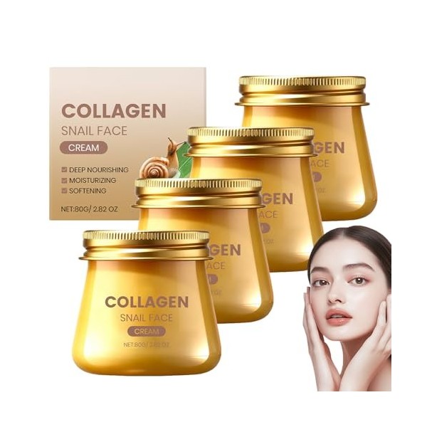 Crème visage au collagène descargot, crème rajeunissante au collagène descargot, crèmes hydratantes anti-rides à lescargot Cr...