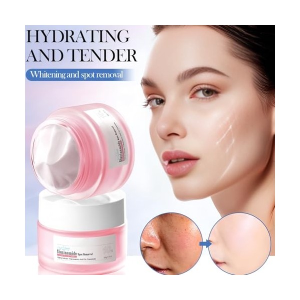 Crème Éclaircissante et Unifiante à la Nicotinamide 50g, Atténue Taches et Éclaire le Teint, Améliore lÉlasticité Cutanée, H