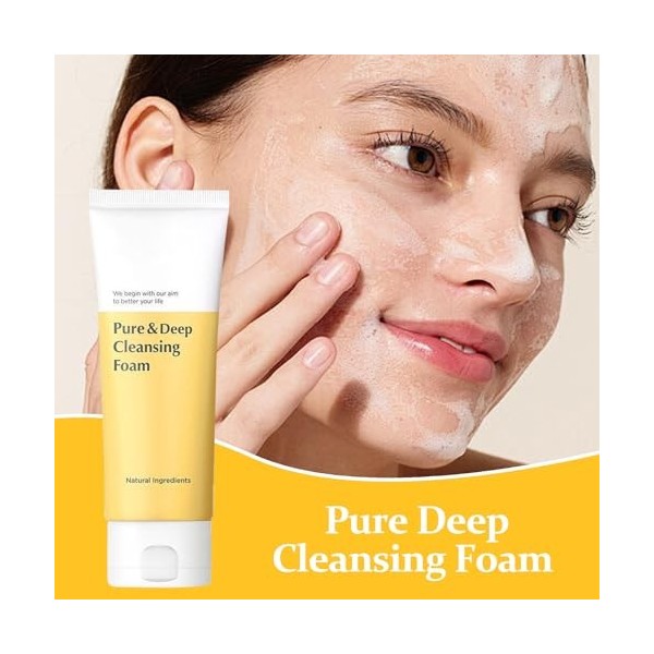 Nettoyant pour peaux grasses - 200 ml - Baume purifiant doux et purifiant pour les pores - Pour les rougeurs et les peaux sen