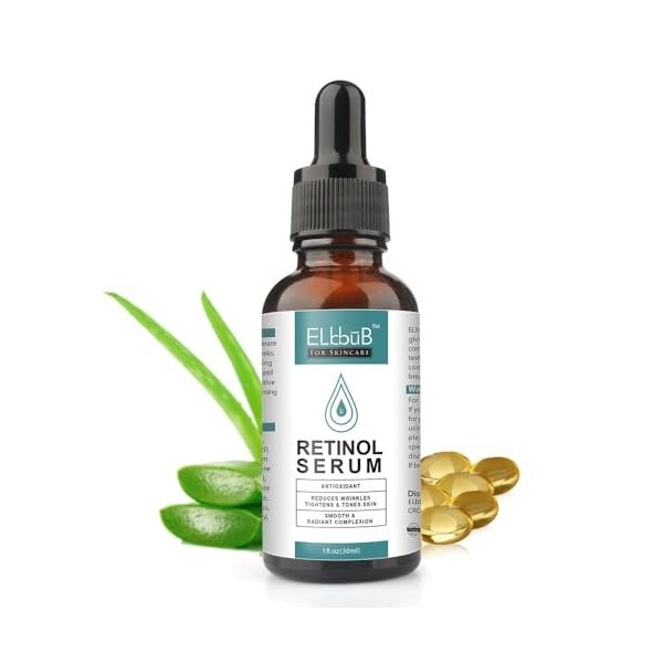 P-Beauty Sérum au rétinol pour le visage - 30 ml - Sérum visage à la vitamine E et à lacide hyaluronique - Anti-âge - Anti-r ...