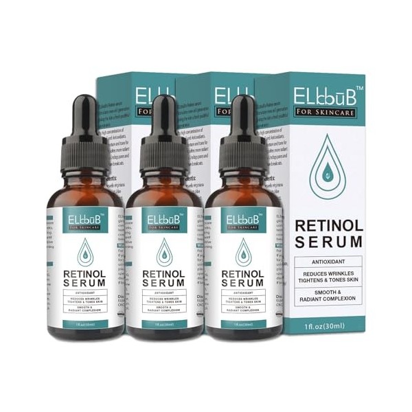 P-Beauty Sérum au rétinol pour le visage - 30 ml - Sérum visage à la vitamine E et à lacide hyaluronique - Anti-âge - Anti-r ...