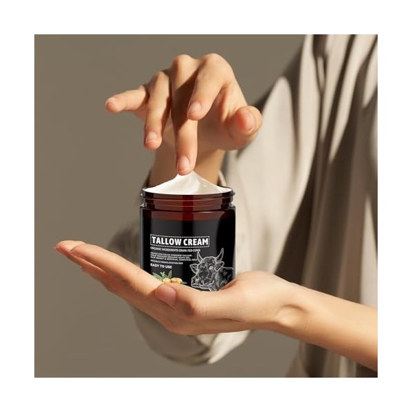 Crème pour le visage - 120 g - Baume corporel hydratant naturel - Soin apaisant non gras pour le visage - Pour peaux sèches e