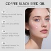 Huile de graine noire de café, Sérum huileux au café pour le visage, sérum pour la peau enrichi en vitamine E, aide à atténue...