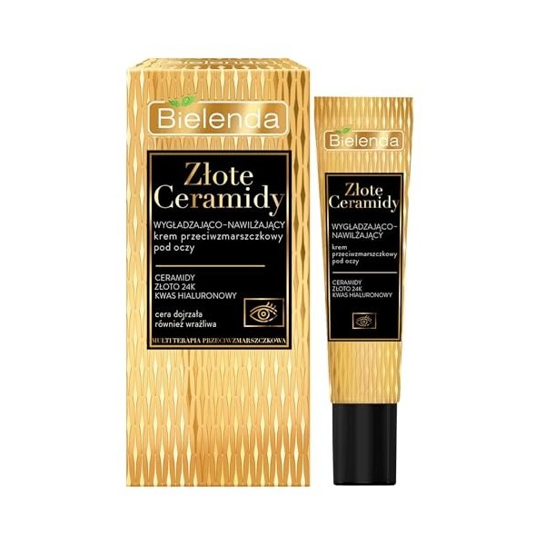 CERAMIDES OR Crème anti-rides hydratante pour les yeux 15 ml Lot de 2 Crème Jour et Nuit