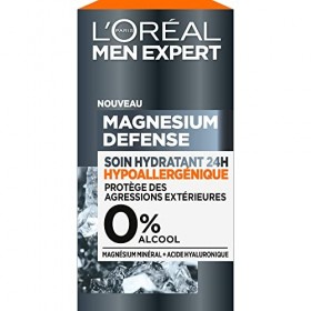 LOréal Paris Men Expert Magnesium Defense Soin Hydratant 24H Hypoallergénique Lot de 2 Crème Jour et Nuit