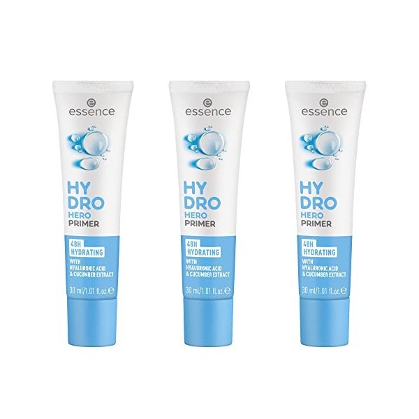 essence HYDRO HERO PRIMER, blanc, hydratant, durable, lissant, naturel, végétalien, sans huile, sans alcool, sans paraben, lo