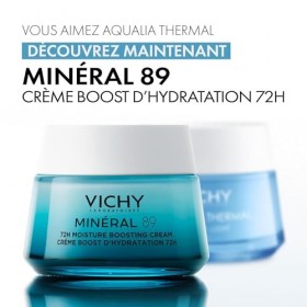Vichy, Minéral 89, Crème Jour Boost Visage, Hydratation 72H, Enrichie en Acide Hyaluronique & Squalane, Pour Tous Types de Pe
