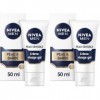 NIVEA MEN Crème Visage Gel Peau & Barbe pour peaux sensibles 1 x 50 ml , crème visage hydratante homme 0% alcool, soin barbe ...