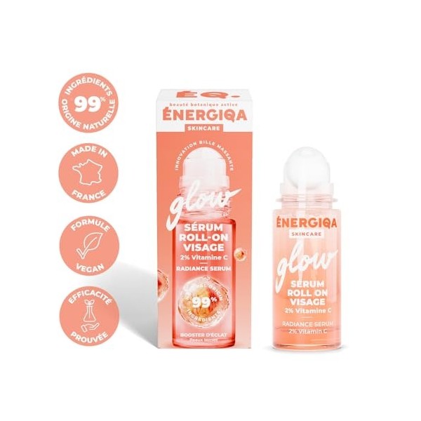 Energiqa Soins Visage by ENERGIE FRUIT – Sérum Éclat Vitamine C – Anti-Tache et Glow – 99% Naturel - Peaux Ternes en Manque d...