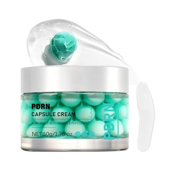 PDRN Cream Capsule, PDRN Crème Visage, Creme Visage Hydratante avec pdrn, Hyaluronic Acid et Multiple Peptides, Nourrit en Pr
