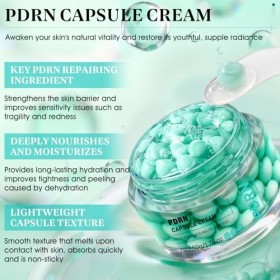 PDRN Cream Capsule, PDRN Crème Visage, Creme Visage Hydratante avec pdrn, Hyaluronic Acid et Multiple Peptides, Nourrit en Pr
