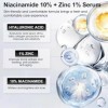2 Pièces Niacinamide Serum, Niacinamide 10% + Zinc 1%, Serum Visage Anti Age, Affiner les Pores, Eliminer Taches Brunes, Rédu