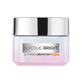 LOreal Paris Glycolic Bright Day Cream with SPF 17, 15ml |Skin Brightening Cream with Glycolic Acid that Visbily Minimizes S