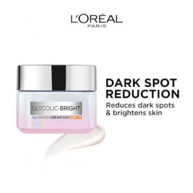 LOreal Paris Glycolic Bright Day Cream with SPF 17, 15ml |Skin Brightening Cream with Glycolic Acid that Visbily Minimizes S