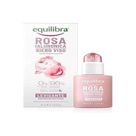 equilibra Sérum lissant et velouté pour le visage à base dextrait de rose de Damas, acide hyaluronique, vitamine C et cérami