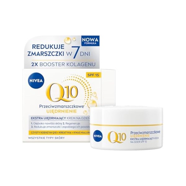 NIVEA Q10 Raffermissant Crème de Jour Hydratante Anti-Rides SPF 15, 50 ml