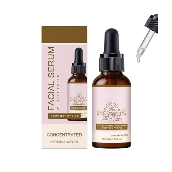 Sérum anti-taches au collagène, Sérum visage 10% niacinamide et de collagène hydrolysé, tonifie la peau et réduit les taches ...