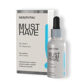 Sérum Peeling avec 10% dAHA et 1% de Vitamine C, Sérum Exfoliant pour le Visage, Exfolie, Éclaircit et Réduit les Taches, Pe