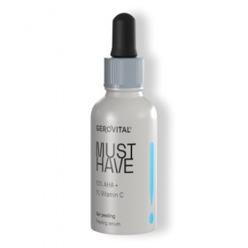 Sérum Peeling avec 10% dAHA et 1% de Vitamine C, Sérum Exfoliant pour le Visage, Exfolie, Éclaircit et Réduit les Taches, Pe