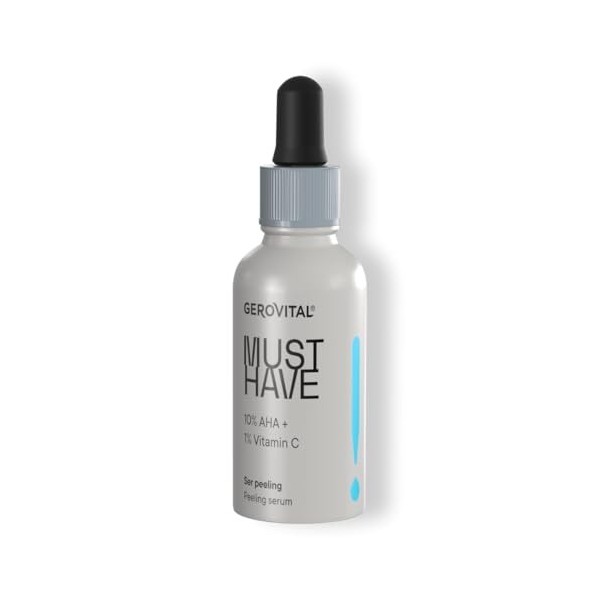 Sérum Peeling avec 10% dAHA et 1% de Vitamine C, Sérum Exfoliant pour le Visage, Exfolie, Éclaircit et Réduit les Taches, Pe