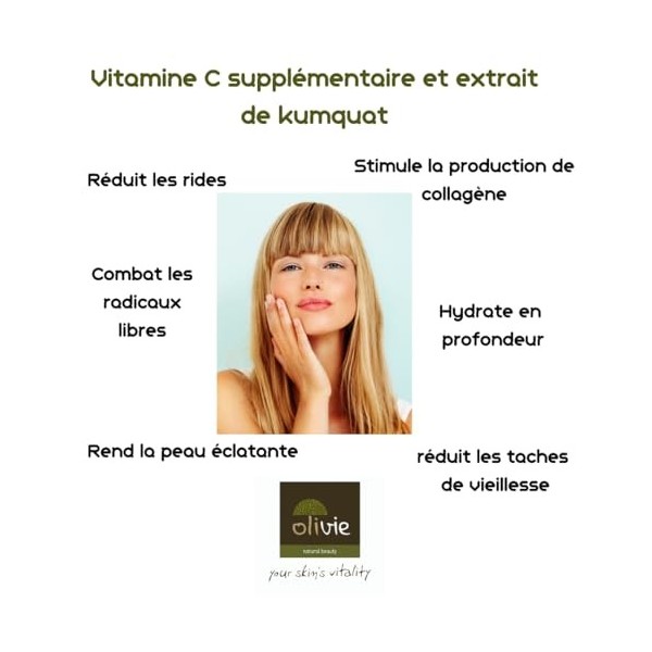 Crème visage anti-âge et raffermissante avec supplément de vitamine C et extrait de kumquat
