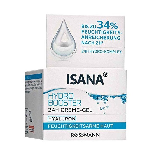 ISANA Hydro Booster 24h Crème gel 50 ml pour les peaux déshydratées avec de lacide hyaluronique Jusquà 34 % dhydratation a Cr...