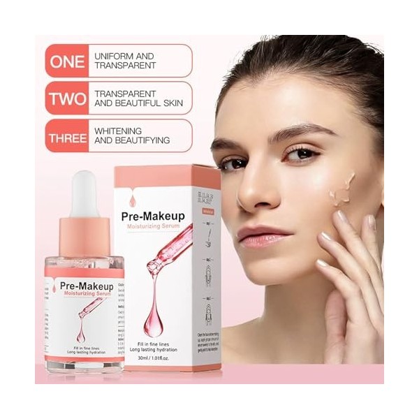 Sérum Hydratant Prêt-Maquillage – 2 Pièces | Primer Visage Pour Une Peau Lisse Et Sans Imperfections | Remplit Les Pores Et L