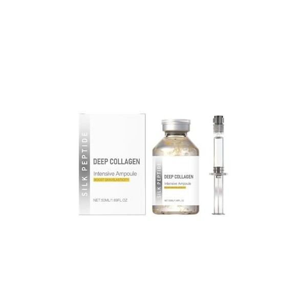 Ampoule liftante intensive aux peptides de soie et au collagène - Sérum visage anti-âge coréen pour raffermir, tonifier et hy...