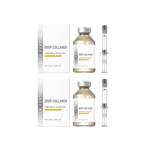 Ampoule liftante intensive aux peptides de soie et au collagène - Sérum visage anti-âge coréen pour raffermir, tonifier et hy...