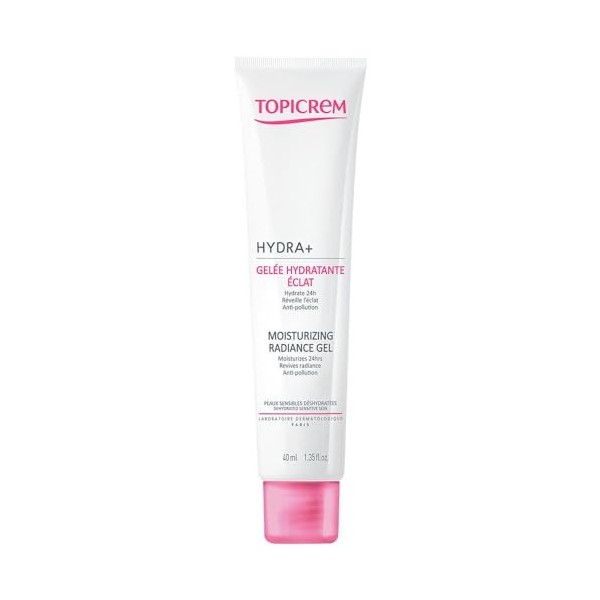 Topicrem - HYDRA+ Crème Hydratante Éclat Gel pour Peaux Sensibles et Sèches, Adultes et Adolescents - Hydrate 24h, Réveille l...