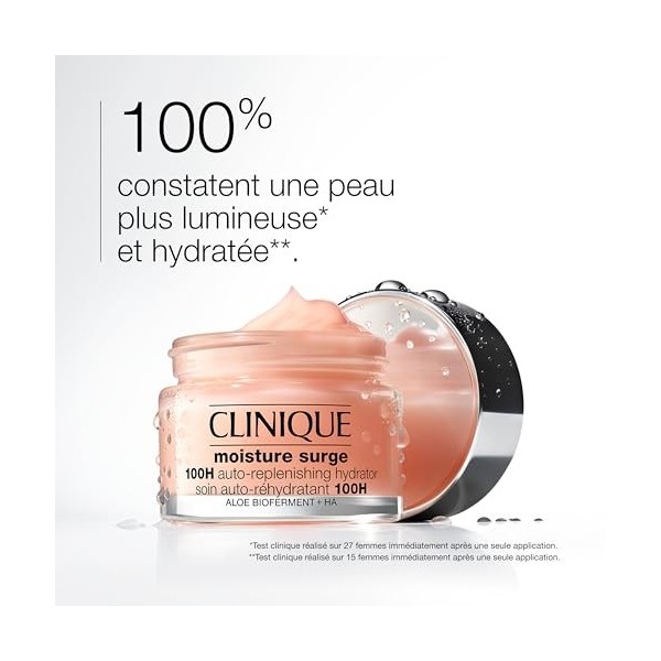 Clinique Moisture Surge Soin Auto-Réhydratant 100H à lAcide Hyaluronique + Bio-Ferment dAloe Vera Tous types de peaux | Crè C...