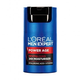 LOreal Paris NOUVEAU LOréal Men Expert Power Age Hydratant, hydratant et revitalisant à lacide hyaluronique pour hommes, c