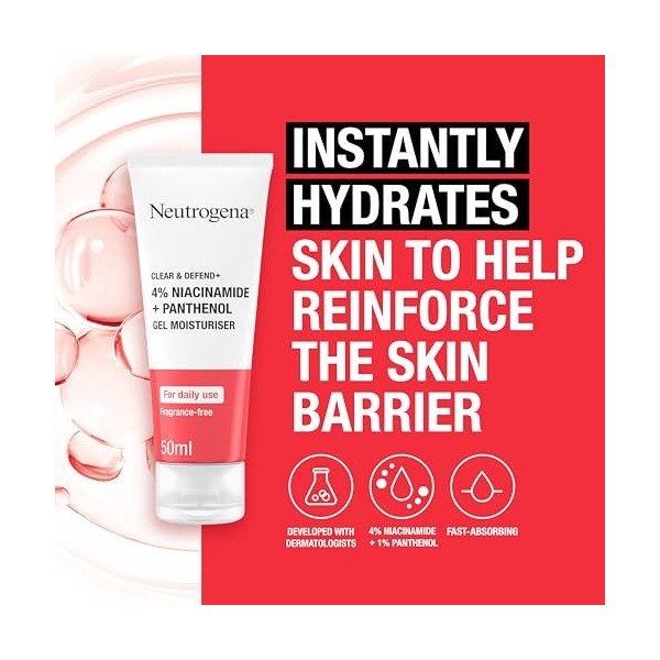 Neutrogena® Clear & Defend+ Gel hydratant avec niacinamide et panthénol