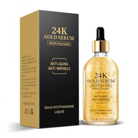 24k Gold Serum for Face, Skin Moisturizing Anti-Aging Anti-Redness Acne Treatment Essence Cream for Dark Spots & Fine Lines, 