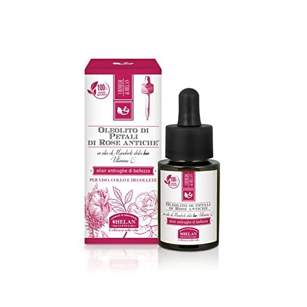 Helan, Huléolite de pétales de roses antiques, huile dAmande Dolci, Elisir antirides, 15 ml