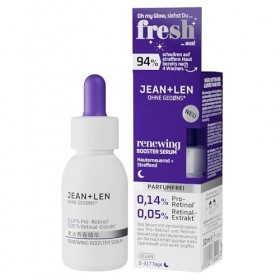 Jean & Len Renewing Booster Serum, idéal pour tous les types de peau, augmente lélasticité & la tonicité de la peau, avec du