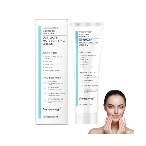 Fengyang® Crème Hydratante, Crème Hydratante A Lacide Hyaluronique, Ridules Et Peaux Sèches, Légère Et Non Grasse, Convient 