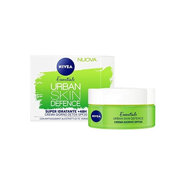 NIVEA Essentials Urban Skin Detox Super Hydratant +48H, Crème Nuit Régénération, 50 ml Crème Jour et Nuit