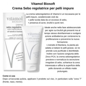Vitamol Biosoft Crème Régulatrice Sébum contre les impuretés cutanées, lacné, les boutons et les points noirs - 40 ml