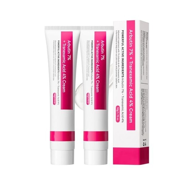 Alpha Arbutin 7% + Tranexamic Acid 4% Cream, Creme Eclaircissante Peau Noir Puissant, Even out Tone, Anti-Pigmentation,Reduce...
