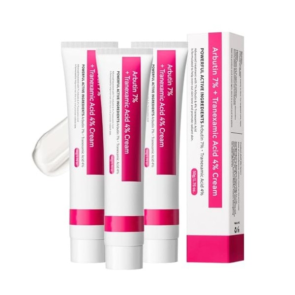 Alpha Arbutin 7% + Tranexamic Acid 4% Cream, Creme Eclaircissante Peau Noir Puissant, Even out Tone, Anti-Pigmentation,Reduce...