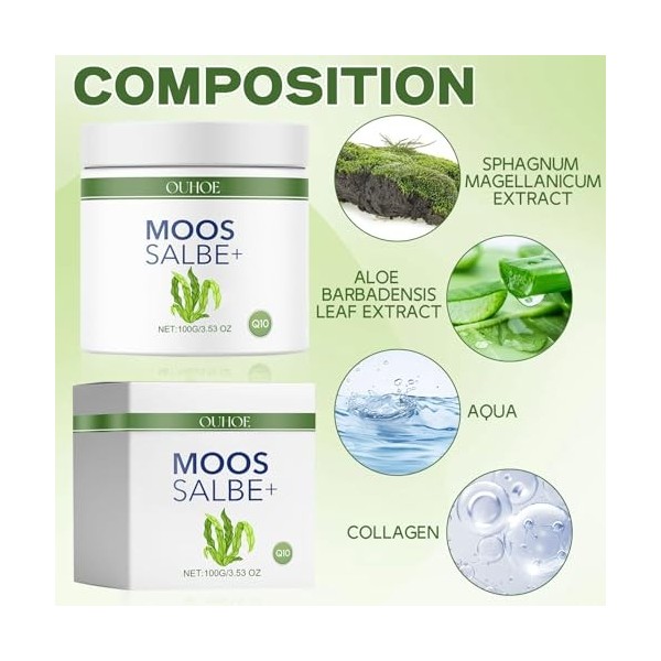 100G Pommade à La Mousse Plus, Crème à La Mousse pour Les Rides du Visage, Pommade à La Mousse Réparatrice Active de La Peau,