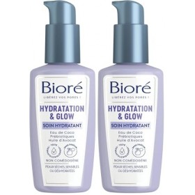Biore Soin Hydratant Hydratation & Glow 100ml Lot de 2 Crème Jour et Nuit