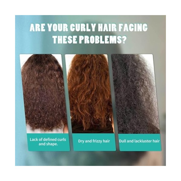 Crème pour Boucles, Curl Boost Defining Cream, Pour Boucles Naturelles et Cheveux Permanentés, pour Plus de Volume et des Che