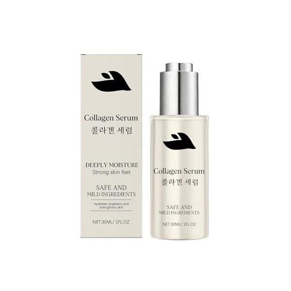 Sérum de collagène pour le visage, renforce la régénération de la peau, améliore lélasticité de la peau, fait briller la pea