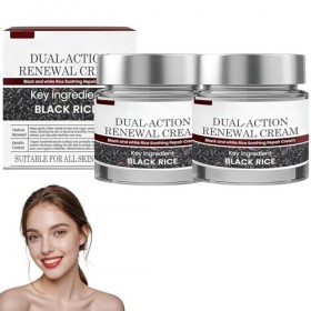 Biancat KeraErase Lot de 2 crèmes régénérantes à double action hydratante naturelle Biancat noir et blanc Crème de riz pour a