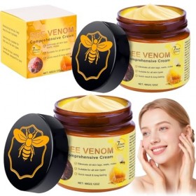 Lot de 2 crèmes régénératrices de la peau au venin dabeille - Crème complète - Pommade au poison dabeille - Pour tous les t