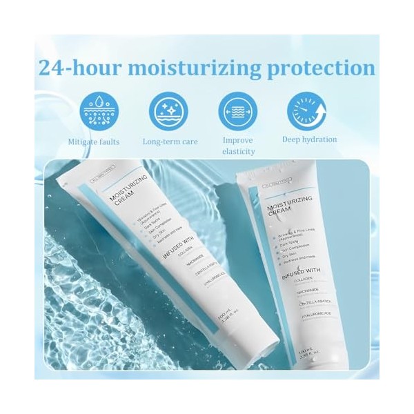 DOVBAN crème hydratante pour le visage 100 ml crème hydratante et éclaircissante Centella Niacinamide,acide hyaluronique,pour